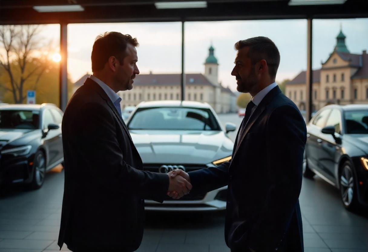 Autoankauf Augsburg – Ein zuverlässiger Partner für den sicheren und schnellen Fahrzeugverkauf mit Blick auf das Augsburger Rathaus.